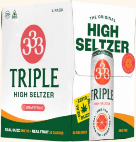 333 Triple 3mg THC Grapefruit Seltzer