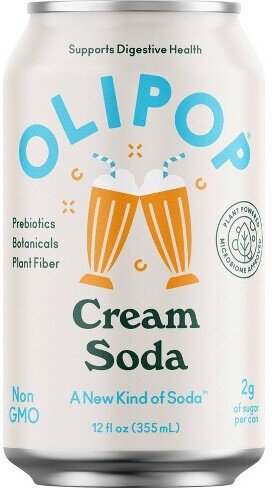 Olipop Sparkling Tonic Cream Soda 12oz can