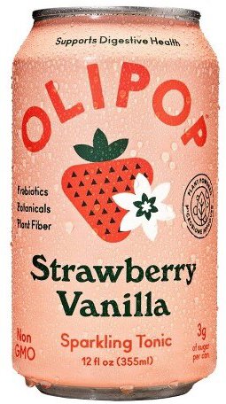Olipop Sparkling Tonic Strawberry Vanilla 12oz can