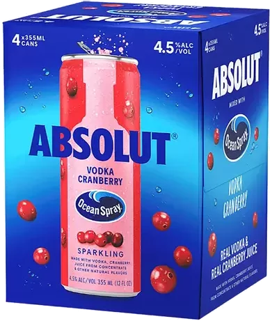 Absolut Ocean Spray Vodka Cranberry 4 Pack
