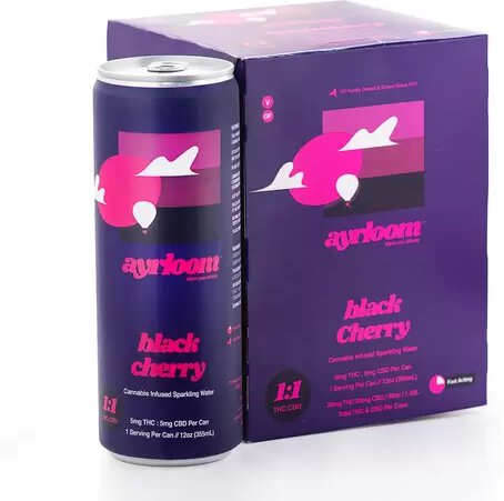 Ayrloom Black Cherry Seltzer 3mg Thc 3mg Cbd
