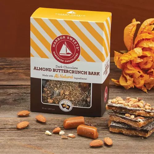 Harbor Sweets Almond Butter Crunch Dark Bark