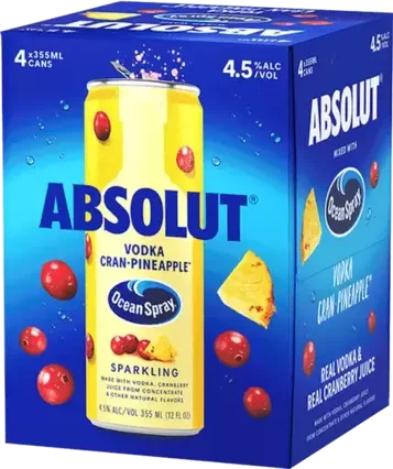 ABSOLUT X OCEAN SPRAY CRAN PINE 4PK CN