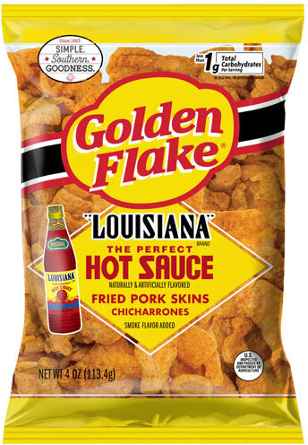 Golden Flake Pork Skins Louisiana Hot Sauce