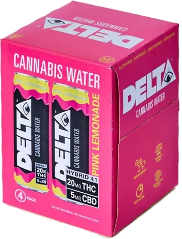 Delta Beverages Pink Lemonade 20mg THC Infused Cannabis Water