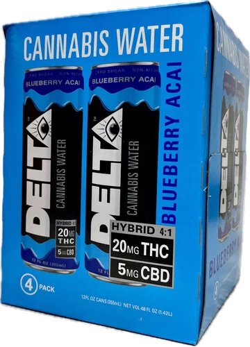 Delta Beverages Blueberry Acai 20mg THC Infused Cannabis Water