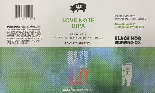 Black Hog Snow Thunder Velvet Fog Love Note Dipa