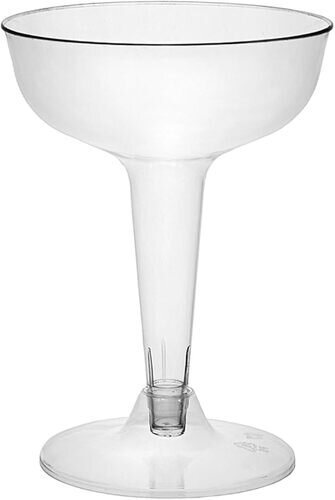 Party Essentials Plastic Champagne Glass 2 piece (50 per sleeve)