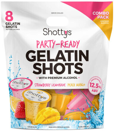 Shotty's Gelatin Shots Straw Lemon Peach Mango Mix Pack