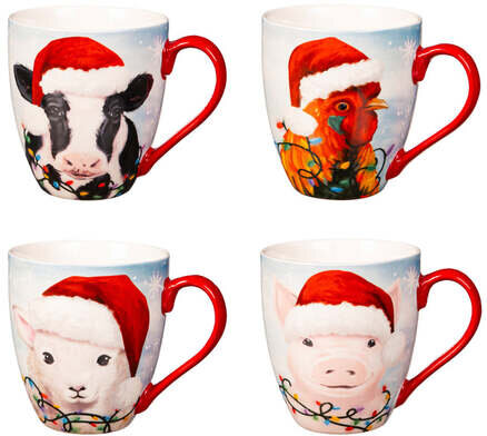 Christmas Farm Ceramic Cup O Java Assorted Styles