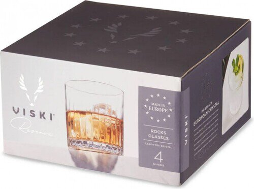 Viski Reserve European Crystal Dof Tumbler Rock Glass