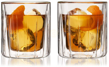 Double Walled Rocks Glasses Set of 2