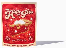 High On Pie Sour Cherry Pie  5mg THC + 5mg CBD Gummy