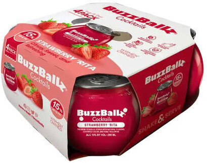 Buzzballs Cocktails Strawberry Tequila Rita 4 Pack