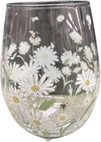 Daisy Wine Glass by Ganz