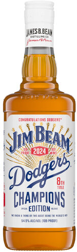 Jim Beam Dodgers 8th Title Champions Edition Special Release 4 Year 109 Proof
