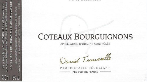 David Trousselle Corteaux Bourguignons Rouge
