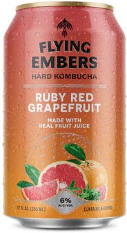 Flying Embers Ruby Red Grapefruit Hard Kombucha 12oz 6pk Can