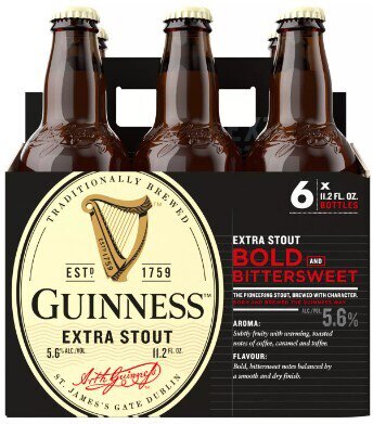Guinness Extra Stout 6pk 12oz Bottles