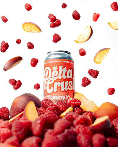 Delta Crush Raspberry Peach 10mg THC Seltzer