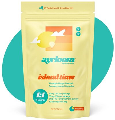 Ayrloom Island Time Pineapple Mango 5mg THC / CBD Gummies