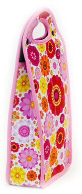 Neoprene Double Wine Tote Flowers