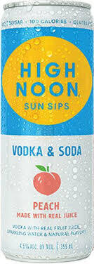 High Noon Vodka & Soda Peach RTD Cans