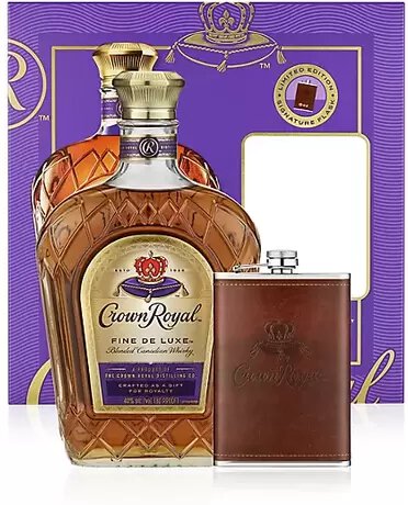 Crown Royal Deluxe W/leather Wrapped Flask