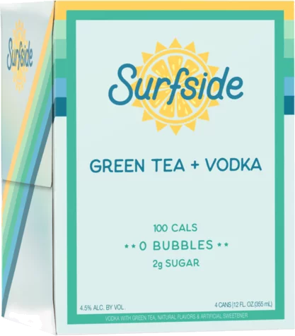 Surfside Iced Green Tea Vodka Soda Rtd Cocktail 4 pack