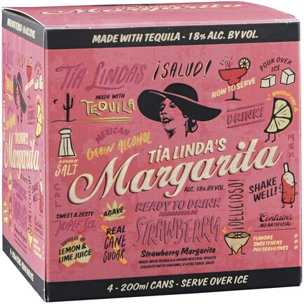 Tia Lindas Strawberry Margarita 4pk