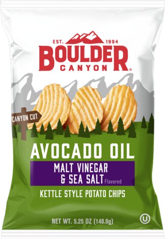 Boulder Canyon Potato Chips Malt Vinegar & Sea Salt Avocado Oil