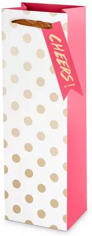 Assorted Large Gold Polka Dot Wine Gift Bag