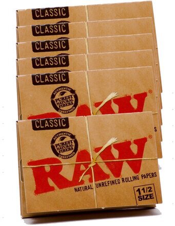 Raw Classic Natural Unrefined Rolling Papers 79mm 1/2 Size Pack