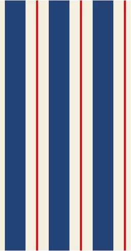 Hester And Cook Navy And Red Awning Stripe Cocktail Napkin