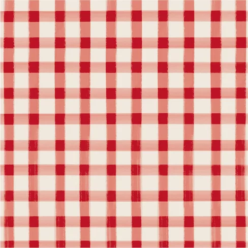 Hester And Cook Red Painted Check Cocktail Napkin Kp1496