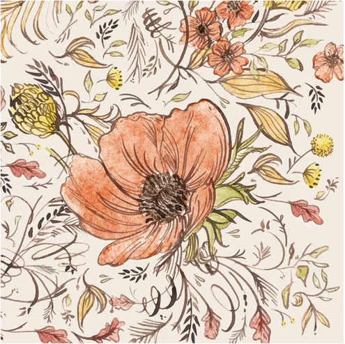 Hester And Cook Autumn Arrangement Cocktail Napkin Kp1428