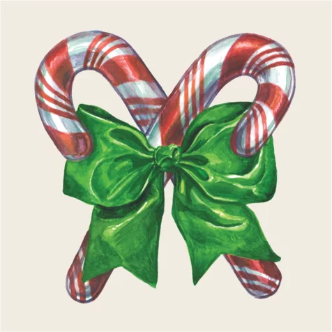 Hester Cook Candy Cane Cocktail Napkin Kp1472