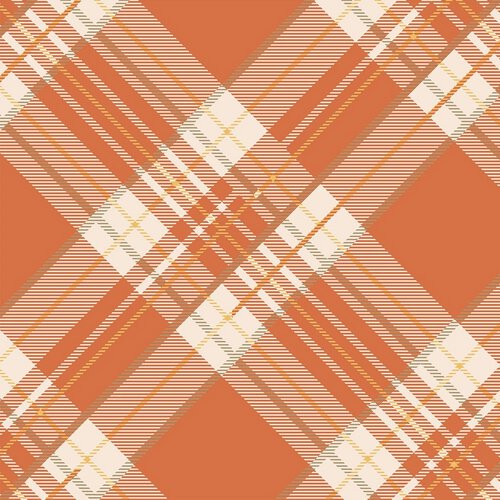 Hester Cook Orange Plaid Cocktail Napkins