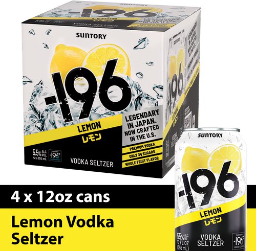 Minus 196 Vodka Seltzer Lemon 4 Pack 12oz Cans