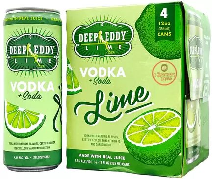 Deep Eddy Vodka Lime Soda RTD Cocktail Cans