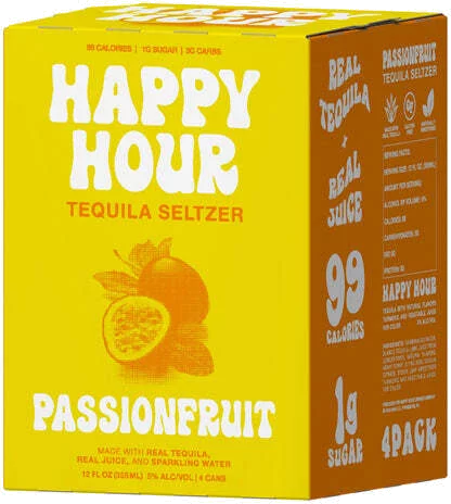 Happy Hour Passionfruit Tequila Seltzer - 4 Pack