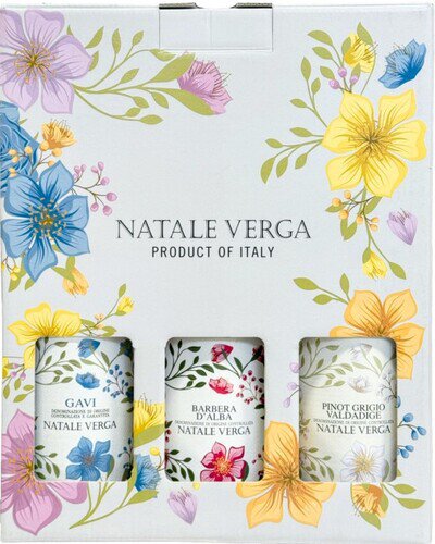 Natale Verga Floral Collection Gift Set Featuring Gavi Barbera And Pinot Grigio