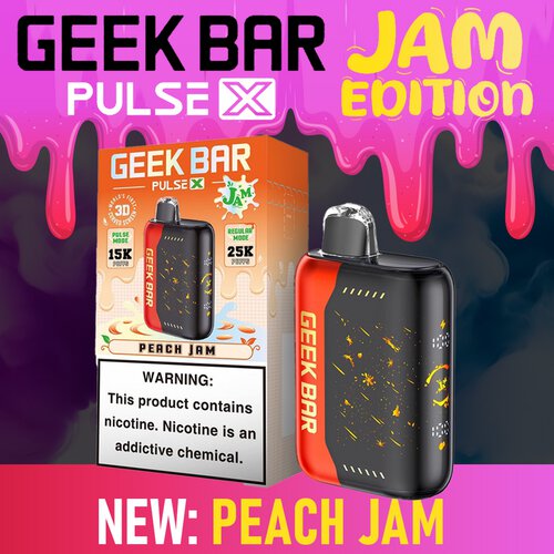 Geek Bar Pulse X Peach Jam 25k - D&D Smoke & Spirits, Arlington Heights, IL Geek Bar Pulse X Peach Jam 25k - D&D Smoke & Spirits, Arlington Heights, IL