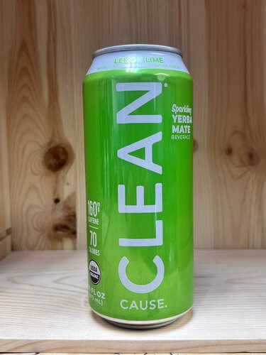 Clean Cause Lemon Lime Organic Sparkling Yerba Mate