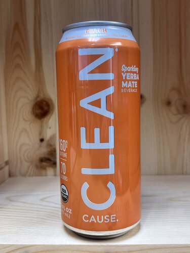 Clean Cause Peach Organic Sparkling Yerba Mate