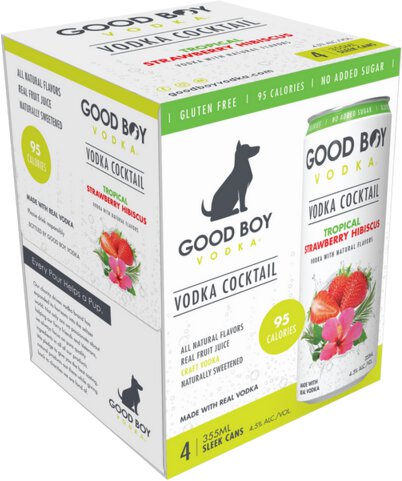 Good Boy Tropical Strawberry Hibiscus Vodka Seltzer