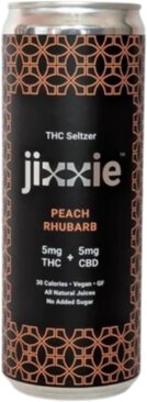 Jixxie Peach Rhubarb Seltzer 5mg THC