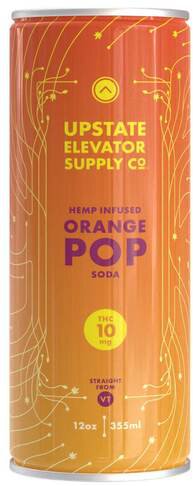 Upstate Elevator Orange Pop 10mg THC Hemp Infused Soda