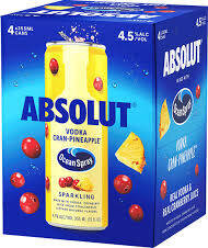 Absolut Ocean Spray Vodka Cranberry Pineapple RTD