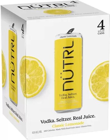 Nutrl Lemonade Vodka Seltzer 4pk Cans